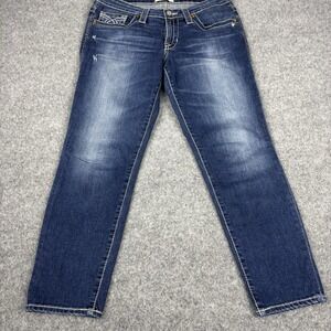 Big Star Jeans Women's‎ 29 Remy Skinny Dark Wash Embroidered Pockets Trendy Blue